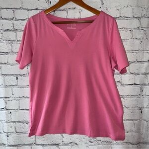 Talbots The Talbots Tee Pink Pima Cotton Plus Size 1X